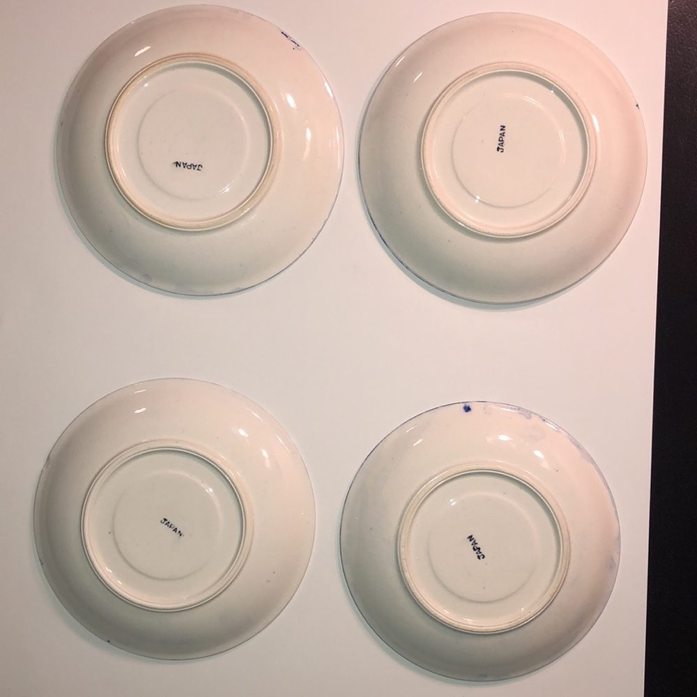 4 Blue and White Saucers Marked China - Picture 3 of 6